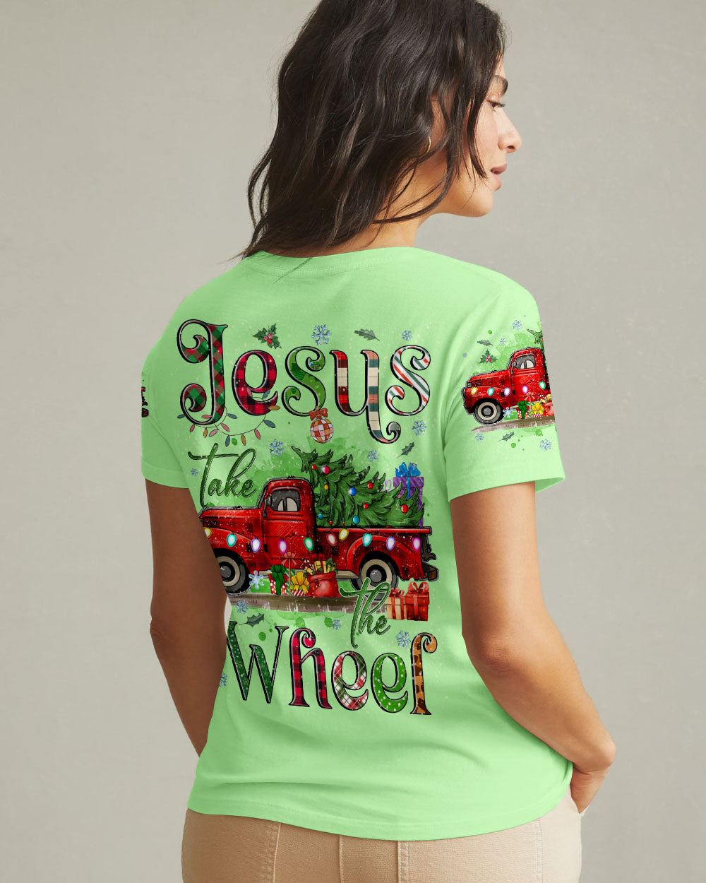 Jesus Take The Wheel Christmas Women's All Over Print Shirt - Tyqy2310244