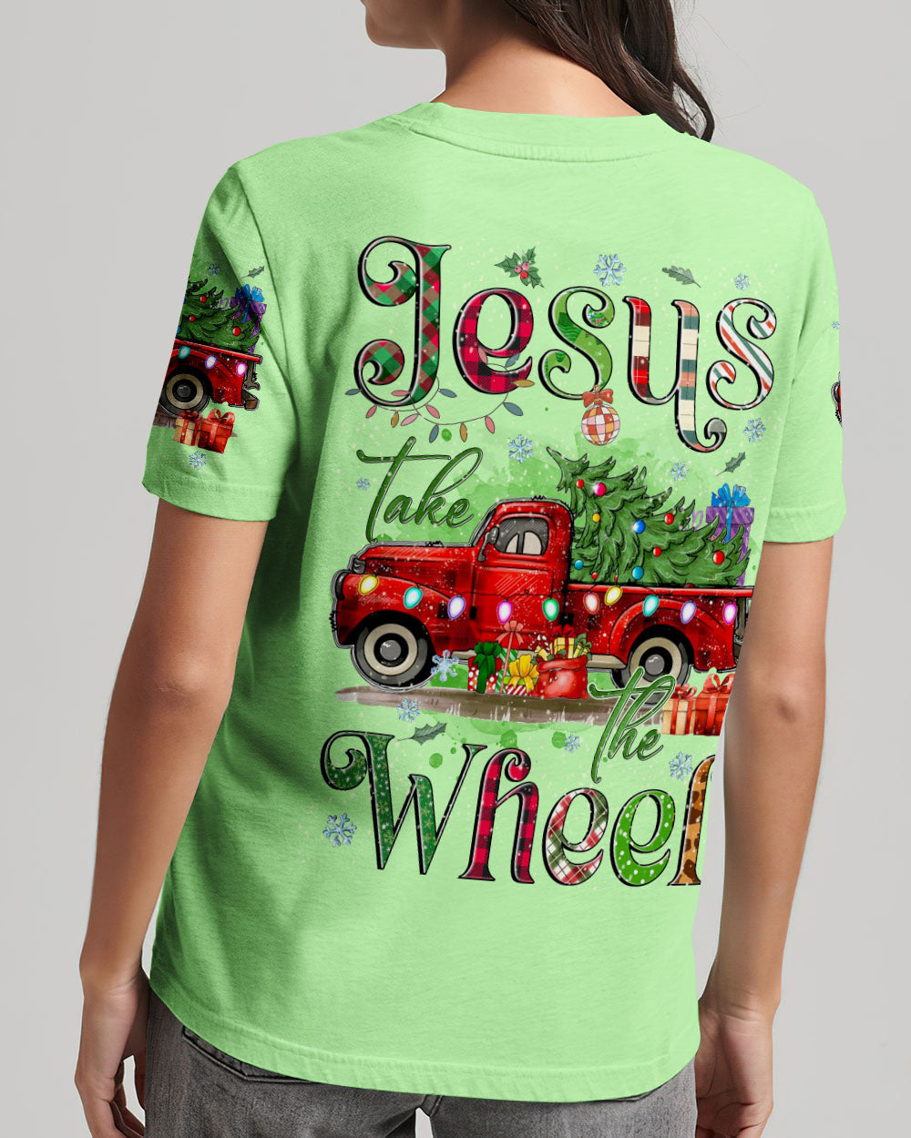 Jesus Take The Wheel Christmas Women's All Over Print Shirt - Tyqy2310244