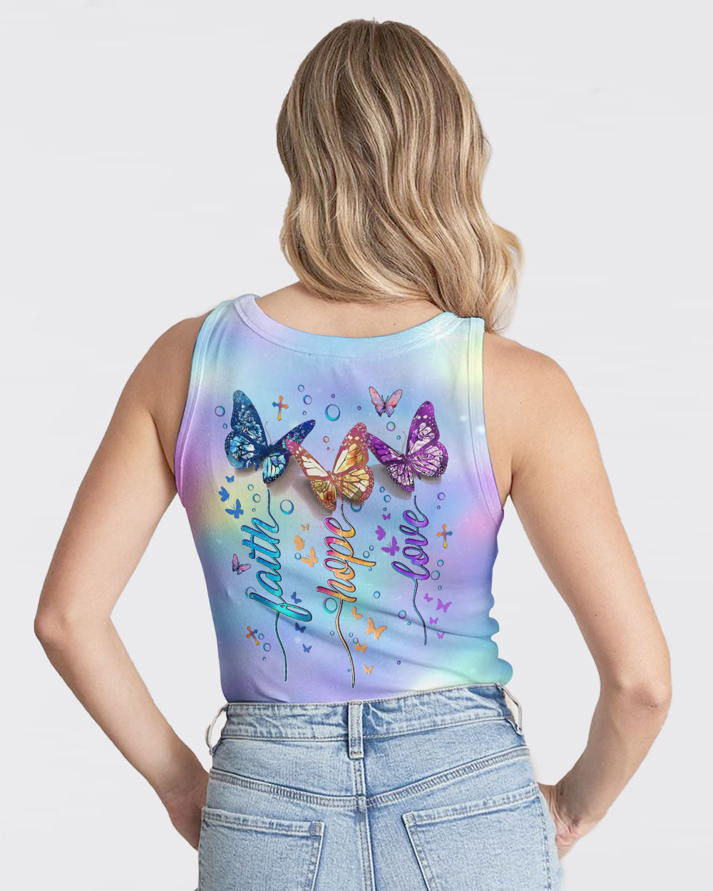 Faith Hope Love Butterfly Women's All Over Print Shirt - Yhlt3112242