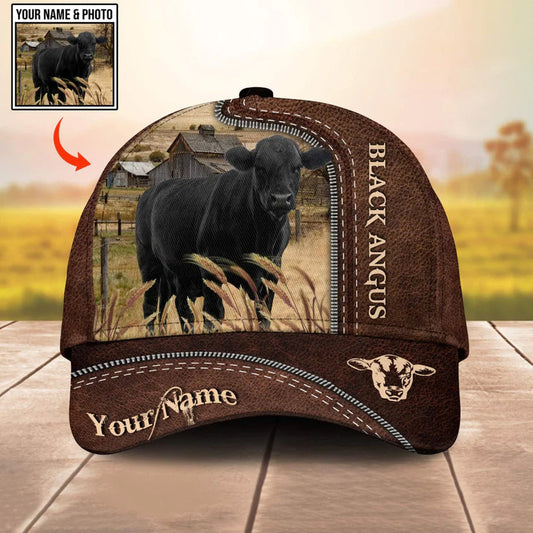 Uni Custom Image, Custom Text Leather Pattern Customized Name Cap