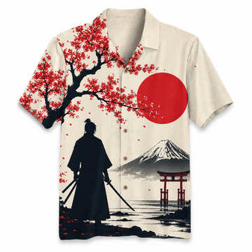 Shadow of Bushido – Samurai at Mount Fuji Hawaiian Shirt