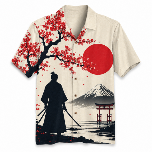 Shadow of Bushido – Samurai at Mount Fuji Hawaiian Shirt