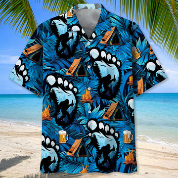 Unijames Camping Bigfoot Beer Hawaiian Shirt