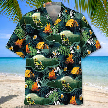Unijames Camping Alien Chillin' Beer Hawaiian Shirt