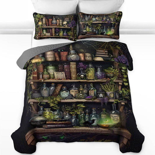 Uni All Season Quilt 3-Piece Set Halloween Witchâ€™s Potion
