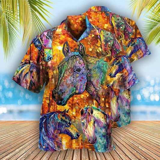 Uni Horse Better With A Horse Color Painting Hawaiian Shirt