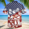 UniJames Patriotic American Flag Western Cowboy Rodeo Floral Hawaiian Shirt