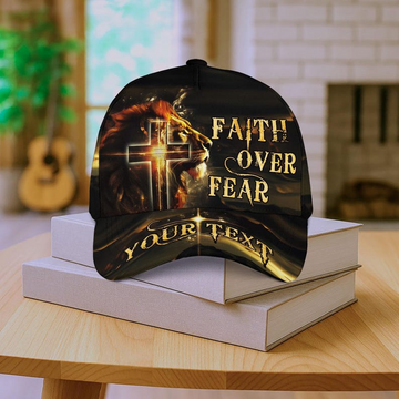 Unijames Faith Over Fear Lion Jesus Cross Christian Cap