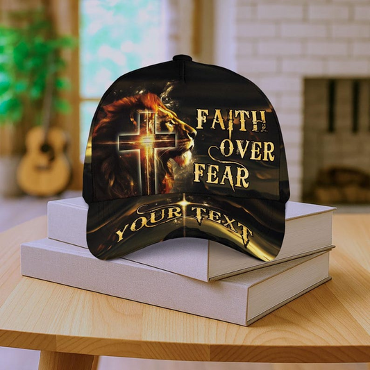 Unijames Faith Over Fear Lion Jesus Cross Christian Cap