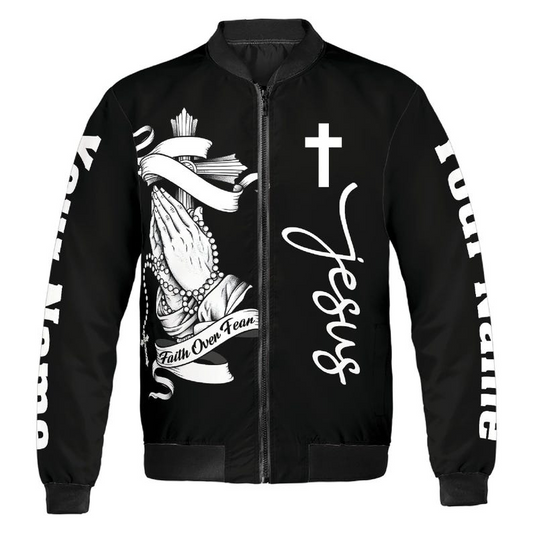 Unijames Personalized Faith Over Fear Bomber Jacket