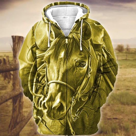 Uni Horse Art Yellow Version 3D Hoodie