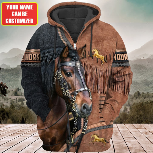 Uni Custom Name Horse Lovers 3D Hoodie