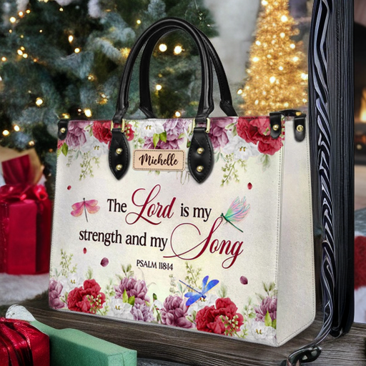 The Lord Is My Strength And My Song Psalm 118:14 Dragonfly Flower, Personalized Gifts, Gifts for Women, Christmas Gift.