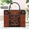 I Can Do All Things Through Christ Philippians 4 13 Leather Handbag, Handbag Design, Personalized Leather Handbag, Gifts for Women, CABLTB01271123.