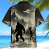 Unijames Mysterious Bigfoot And Alien At Campsite Hawaiian Shirt