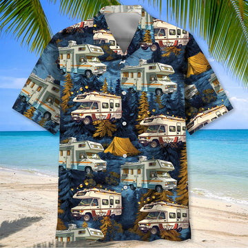 Unijames Camping Car Night Forest Hawaiian Shirt