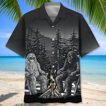 Unijames Dark Night Forest Camping Hawaiian Shirt