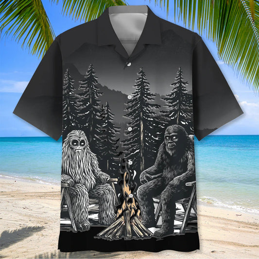 Unijames Dark Night Forest Camping Hawaiian Shirt