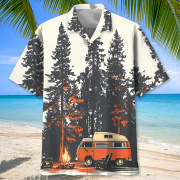 Unijames Happy Camper Campfire Hawaiian Shirt