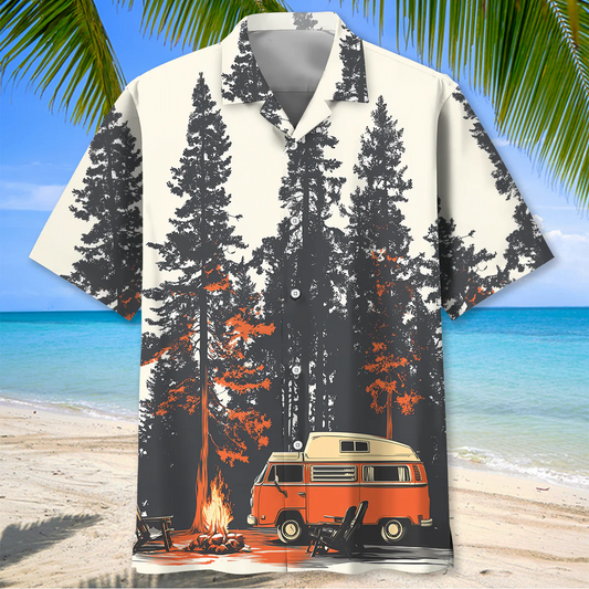 Unijames Happy Camper Campfire Hawaiian Shirt