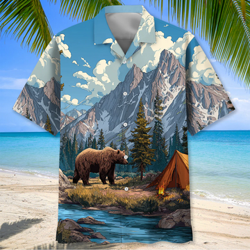 Unijames Wild Bear Camping Adventure 3D Hawaiian Shirt