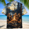 Unijames Bear Camping Drinking Night Hawaiian Shirt