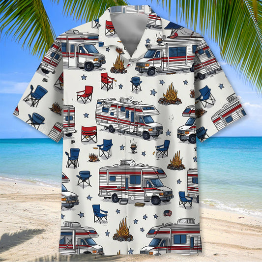 Unijames America Class B Motorhome Hawaiian Shirt