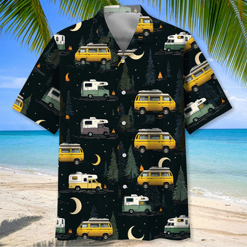 Unijames Night Forest Class B Motorhome Hawaiian Shirt