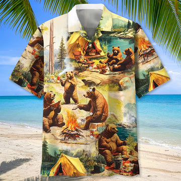 Unijames Wildlife Animal Camping Hawaiian Shirt