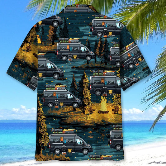 Unijames Vintage Conversion Van Camping Hawaiian Shirt