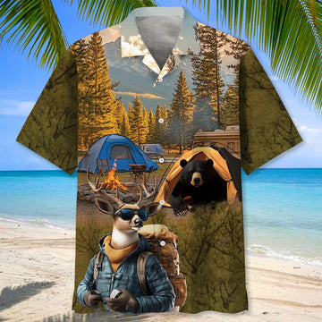 Unijames Camping In The Wild Forest Hawaiian Shirt