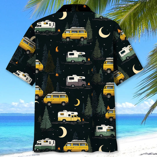 Unijames Night Forest Class B Motorhome Hawaiian Shirt