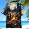 Unijames Bear Camping Drinking Night Hawaiian Shirt