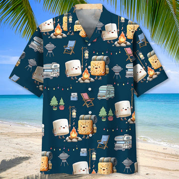 Unijames Angry Marshmallow On Fire Hawaiian Shirt