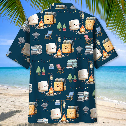 Unijames Angry Marshmallow On Fire Hawaiian Shirt
