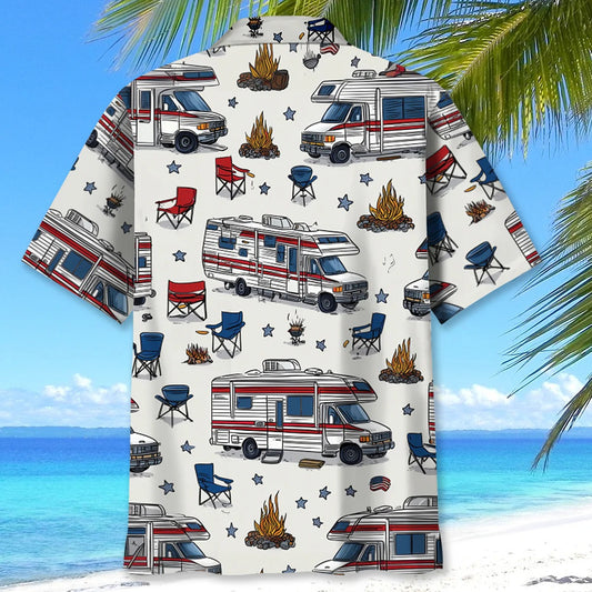 Unijames America Class B Motorhome Hawaiian Shirt