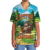 Unijames Custom Name Bigfoot Campfire Drinking Team Captain Hawaiian Shirt