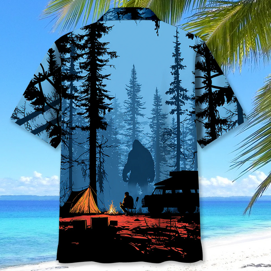 Unijames Night Camping Watch Bigfoot Hawaiian Shirt