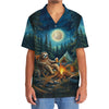 Unijames Vintage Art Sloth Camping Drinking Night Hawaiian Shirt