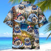 Unijames America Funny Pug Camping Hawaiian Shirt