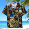 Unijames Funny Bear Camping Hawaiian Shirt
