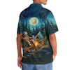 Unijames Vintage Art Sloth Camping Drinking Night Hawaiian Shirt