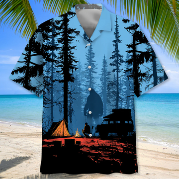Unijames Night Camping Watch Bigfoot Hawaiian Shirt