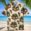 Unijames Retro Camping With Bigfoot Tracks Hawaiian Shirt