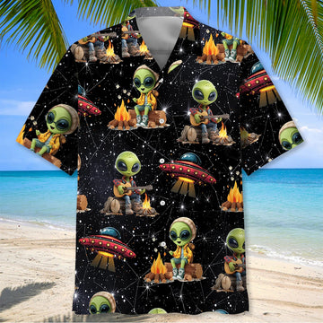 Unijames Cosmic Alien UFO Camping Hawaiian Shirt