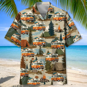 Unijames Retro RV Camping Adventure Hawaiian Shirt