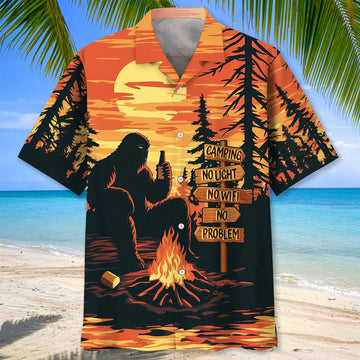 Unijames Camping, No Light, No Wifi, No Problem, Hawaiian Shirt