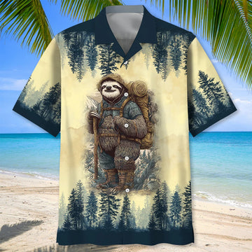 Unijames Sloth Camping Team Hawaiian Shirt