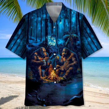 Unijames Camping Bigfoot Crazy Friend Hawaiian Shirt