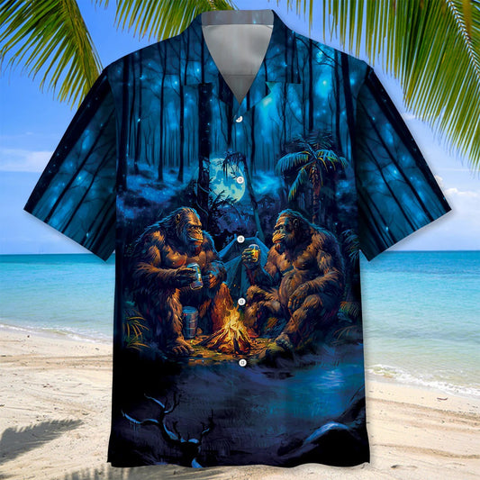 Unijames Camping Bigfoot Crazy Friend Hawaiian Shirt
